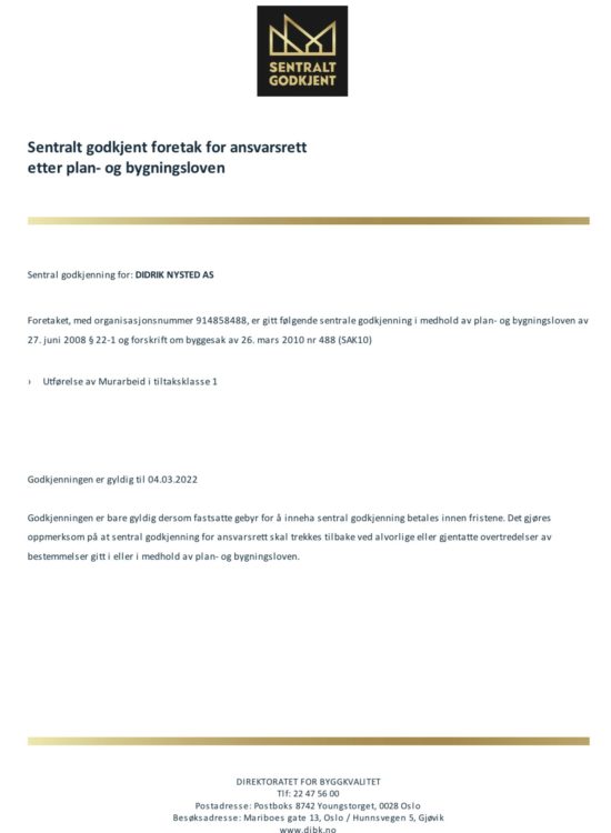 Sentralt godkjent Sentralt godkjent