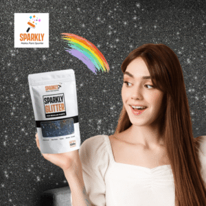 Sparkly sort glitter til maling, rask levering!