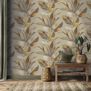 Ta naturen inn med dette nydelige tapetet med botanisk mønster i jordtoner. 2026