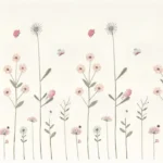 Broderi av blomster på et tekstil med ekstra bredde. Dekker nedre kant som en bord.