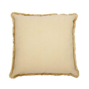 Danny putetrekk fra Fondaco i fargen lin. Forsiden er i rustikk chenille og baksiden i myk velur, med en stilren frynsekant rundt hele puten