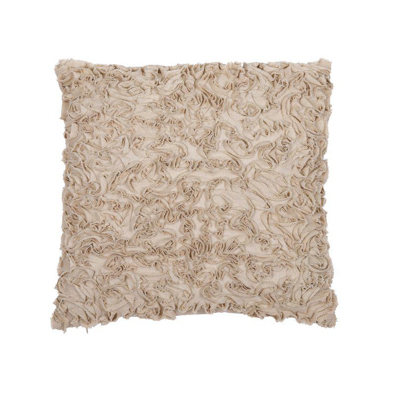 Inse sand 260157-444-14 Fondaco Inse putetrekk i teksturert bomullsblanding med frynsestriper