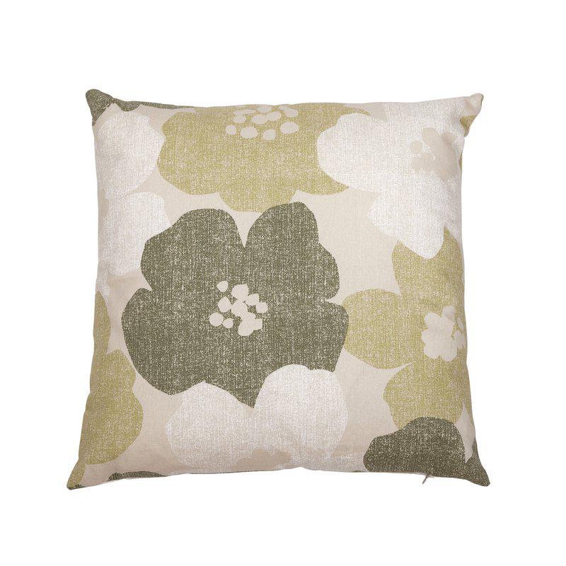 Lotta grønn 260104-444-40 Lotta putetrekk fra Fondaco i 100 % bomull, størrelse 48x48 cm. Trekket har et lekent, storblomstret mønster inspirert av 70-tallets former og farger