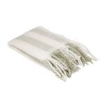 Fondaco Mia stripete pledd med frynser i ullblanding