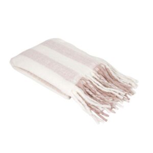 Fondaco Mia stripete pledd med frynser i ullblanding