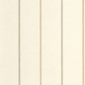 Tidløst stripete tapet med tekstil-effekt i fargen beige sand, inspirert av myke pledd og skandinavisk interiør.