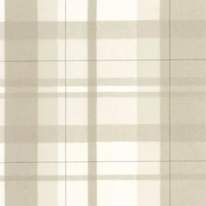 Klassisk skotskrutet tapet i beige tekstil-look fra kolleksjonen Tartan Touch.