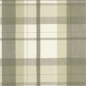 Klassisk skotskrutet tapet i mandelgrønn tekstil-look fra kolleksjonen Tartan Touch.