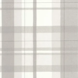 Klassisk skotskrutet tapet i grå tekstil-look fra kolleksjonen Tartan Touch.