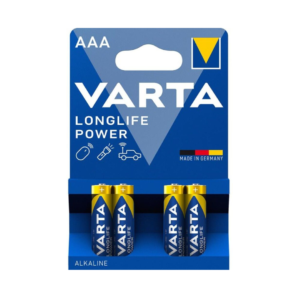 4-pakning Varta AAA High Energy alkaliske batterier.