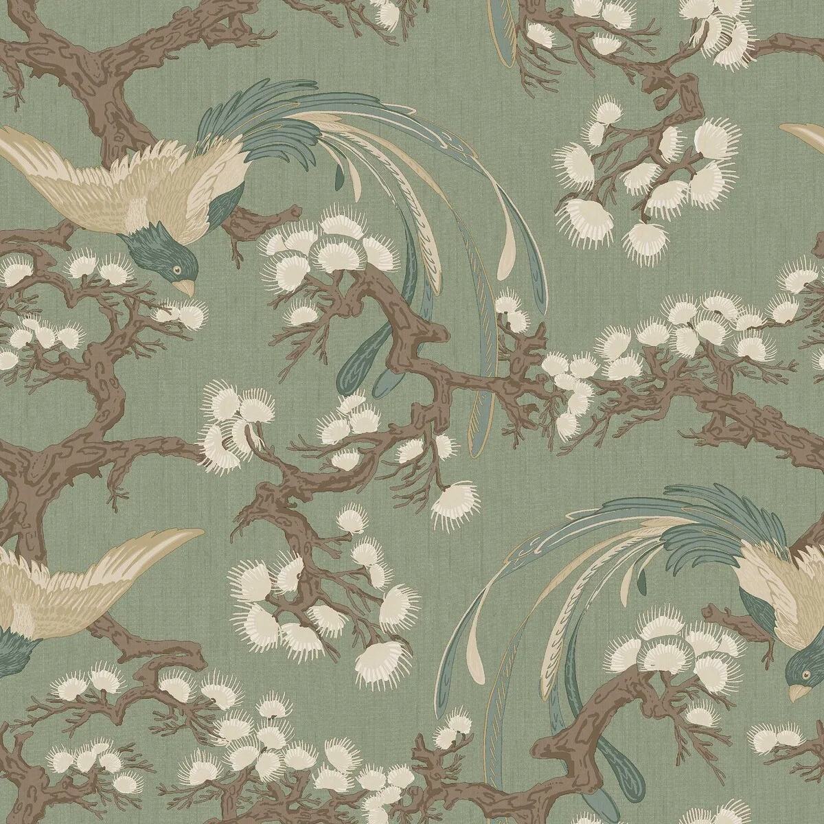 Fenix tapet fra Boråstapeter. Mønster er inspirert av asiatisk botanikk.