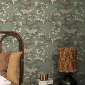 Fenix tapet fra Boråstapeter. Mønster er inspirert av asiatisk botanikk.