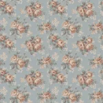 Helena romantisk, blomstret fibertapet med et tett motiv av klatreroser i full blomst og små blomster fordelt mellom grønne blader. Mønsteret har en tradisjonell overflatestruktur som gir veggen naturlig dybde og en nostalgisk karakter.