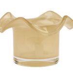 T-lysglass med en karakteristisk bølget og utoverbøyd kant