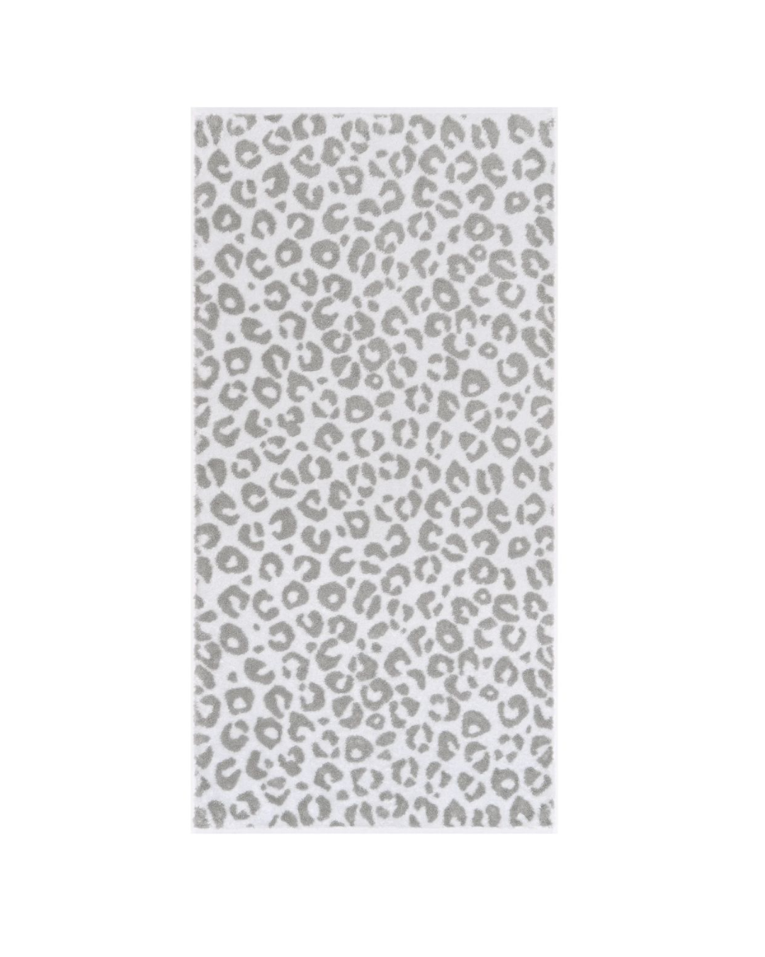 Et håndkle med leopardmønster over hele flaten.