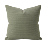Putetrekk i en harmonisk og støvete grønntone. Putens overflate har et klassisk, veldig fint og tettvevd hundetannsmønster (houndstooth)