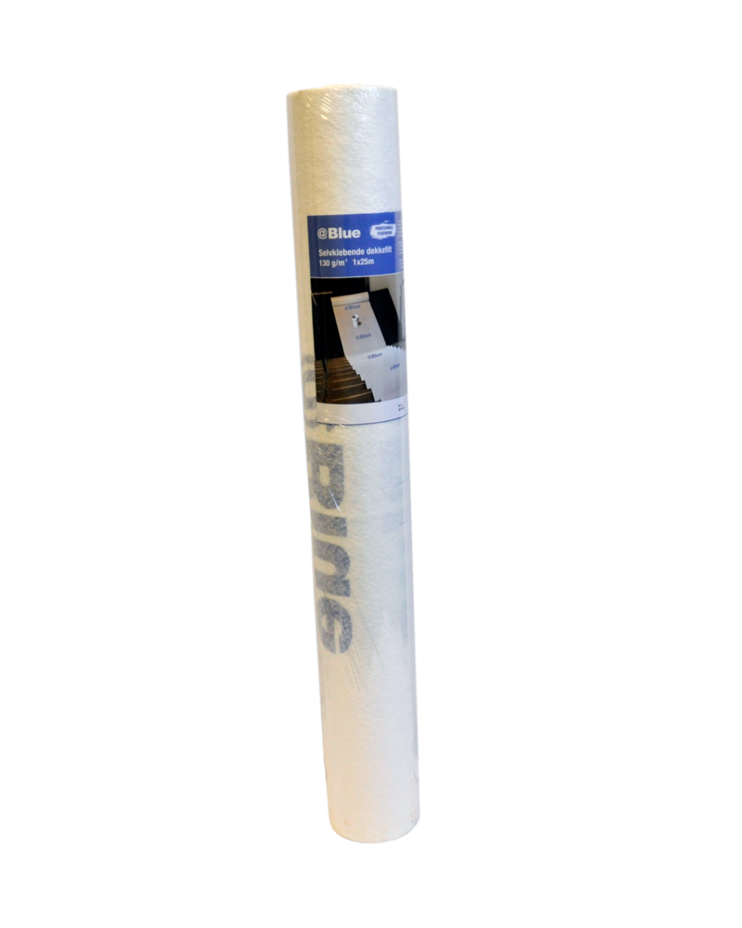 blue selvklebende dekkfilt @Blue selvklebende dekkfilt, 130 gram per kvadratmeter, størrelse 1x25 meter.
