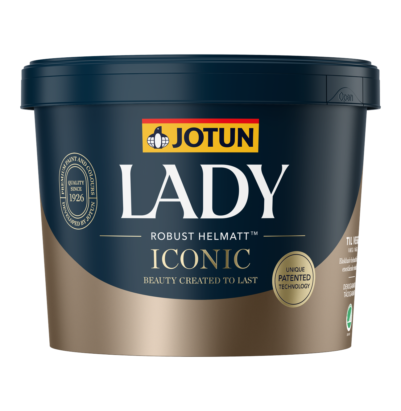 Lady Iconic Lady Iconic,er en helmatt veggmaling med Enestående slitestyrke, flekkavvisning og vaskbarhet