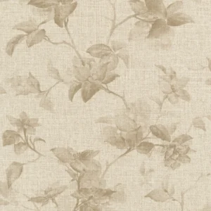 Storeys Atelier Tissé-tapet i et delikat, botanisk mønster med lun tekstilstruktur.