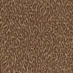 Fibertapet med et repeterende, heldekkende mønster som etterligner pelsen til en leopard.