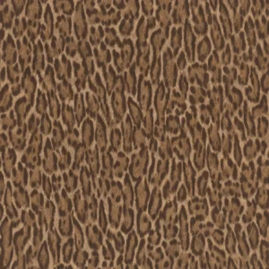 Fibertapet med et repeterende, heldekkende mønster som etterligner pelsen til en leopard.