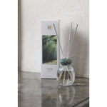 En minimalistisk glassflaske med Fern duftpinner 120ml i duften Clear Air, komplett med naturlige trepinner for jevn duftspredning