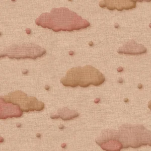 Fibertapet til barnerommet fra Storeys' kolleksjon Tiny Treasures med et lekent, svevende skymønster fordelt over en glatt bakgrunn.